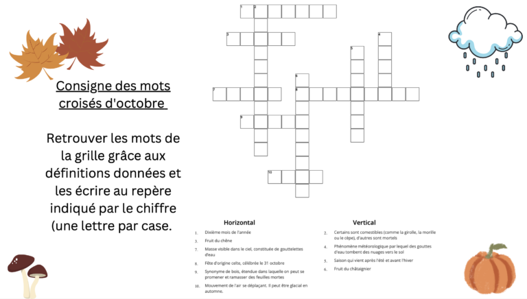 Mois D Octobre 2 Jeux Avec Des Mots Du Champ Lexical De L Automne