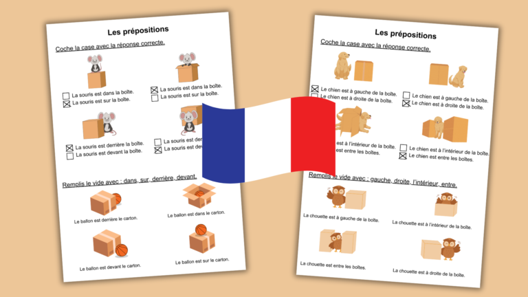 Activités pour apprendre les prépositions en français Apprendre