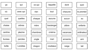 exemple mots français grammaire