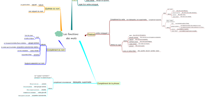 fonctions des mots carte mentale