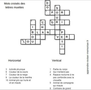 mots croisés des lettres muettes