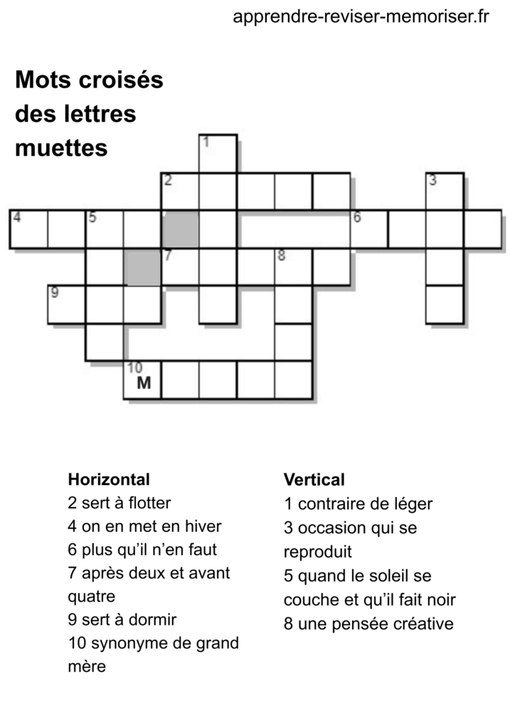 mots lettres muettes