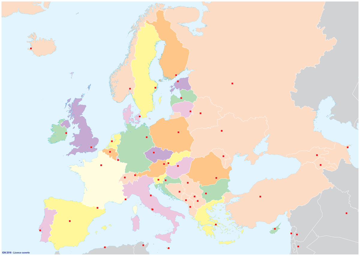 fonds de carte europe géographie