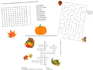 jeux autour de l'automne