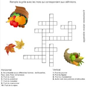 jeux mots meles automne