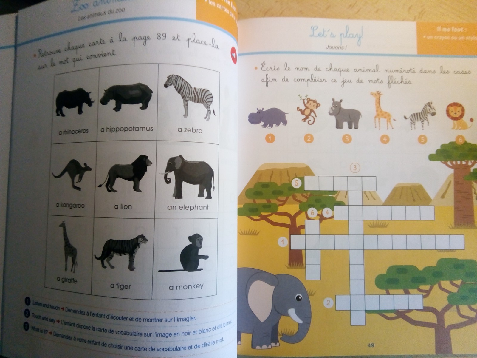 cahier activités anglais montessori enfants