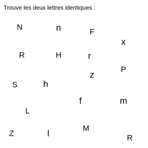 exercices discrimination visuelle lettres