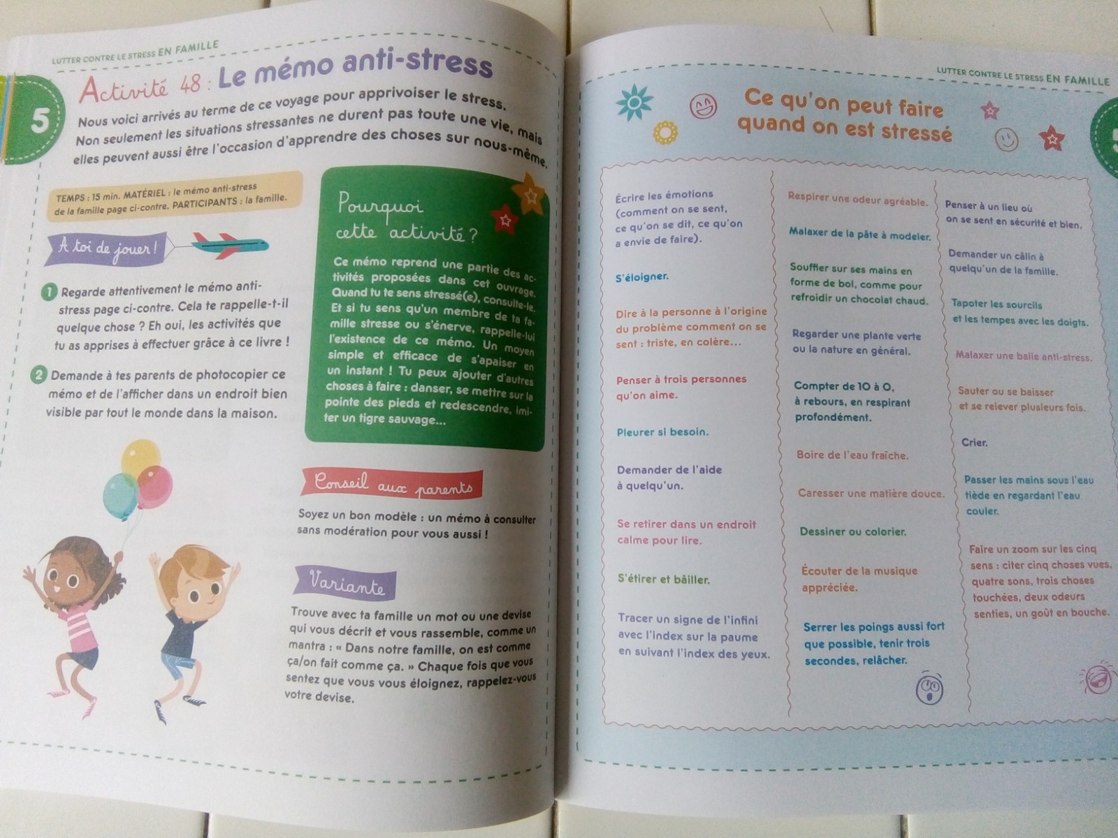 50 activités anti stress bienveillantes enfants