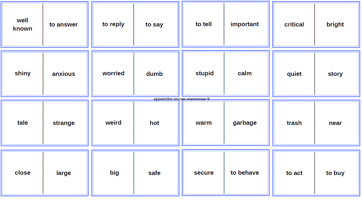 dominos synonymes anglais