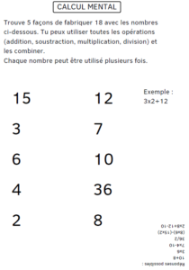 calcul mental enfants