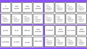 Dominos de conjugaison du présent de l'indicatif 3 groupes