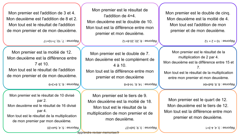 charades mathématiques calcul mental