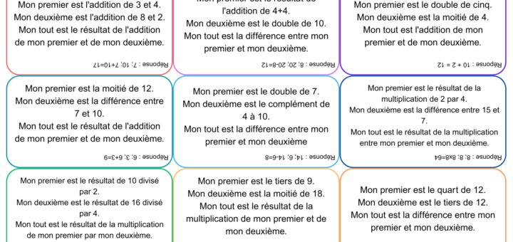 charades mathématiques calcul mental
