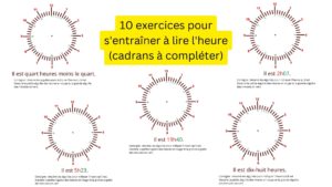 10 exercices entrainer a lire heure