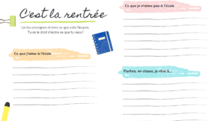 fiche présentation rentrée école