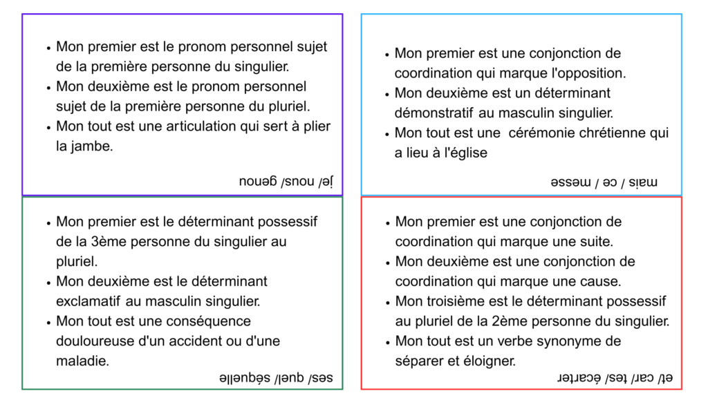 charades nature des mots