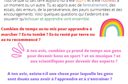 questions aidantes peur erreur enfants