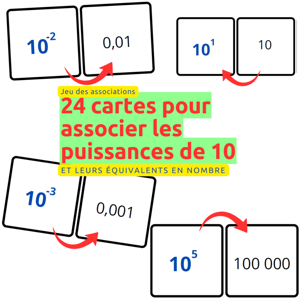 Jeu puissances de 10 écriture scientifique