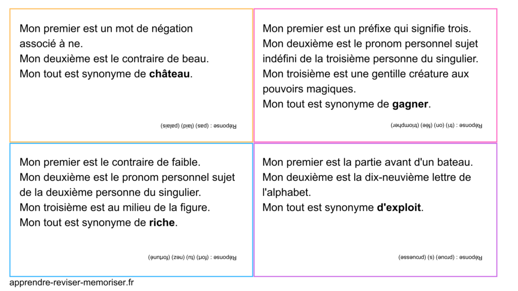 charades synonymes français