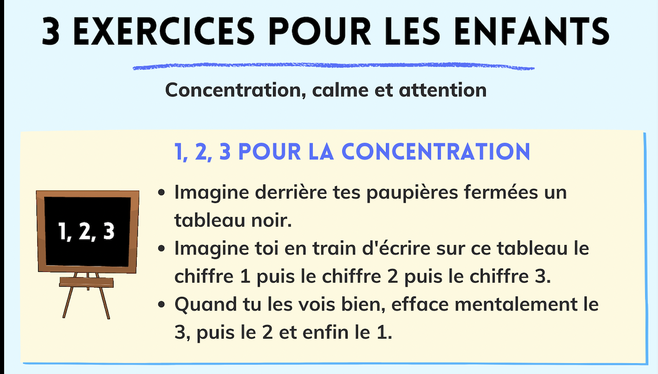 Affiche Exercices Pour La Concentration Des Enfants - Apprendre ...