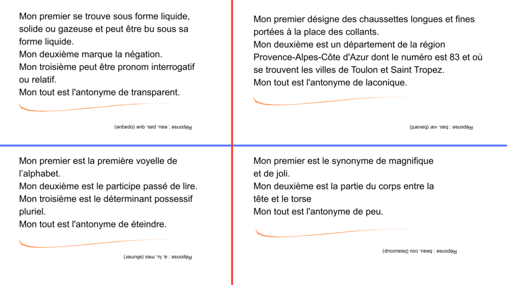 charades contraires