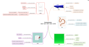 carte mentale homophones vert verre vers