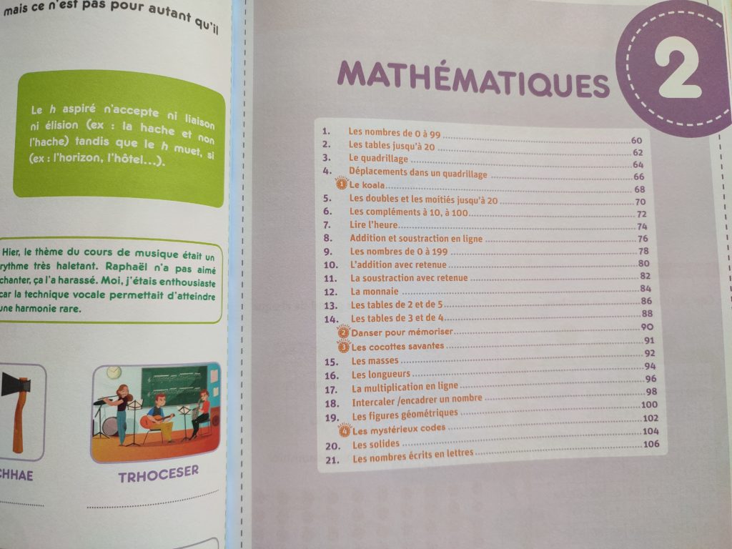 activités programme fraçais maths CE1.