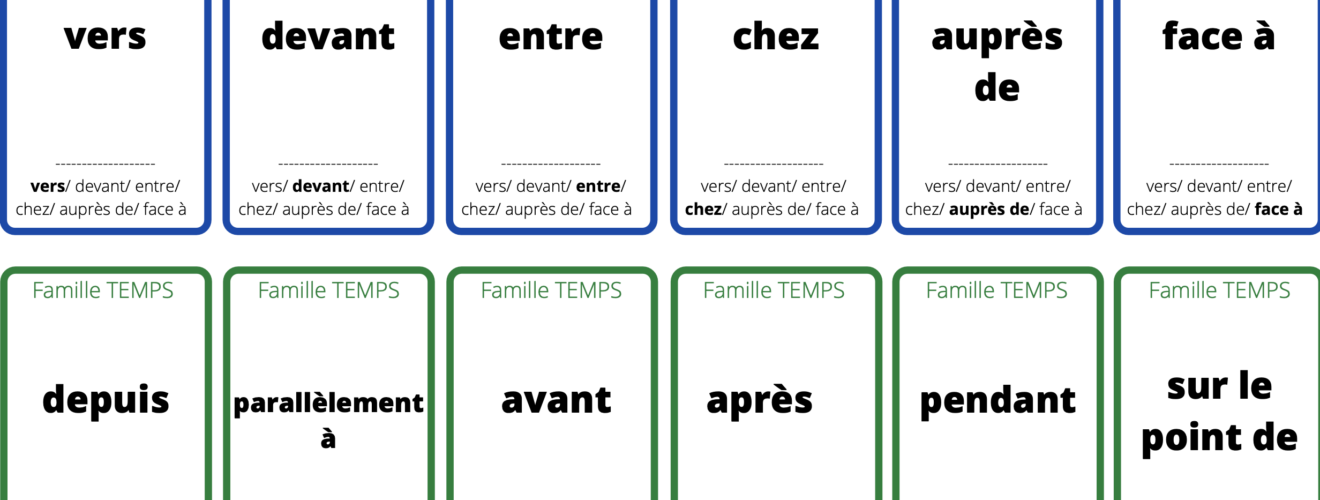 jeu 7 familles prépositions grammaire