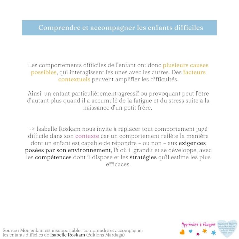 Les enfants difficiles : mieux les comprendre pour les accompagner