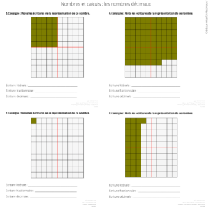 exercices nombres décimaux écriture fractionnaire