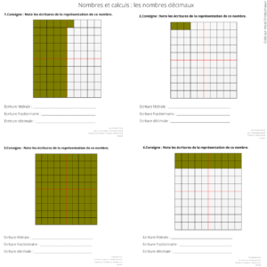 exercices nombres écriture décimale fractionnaire