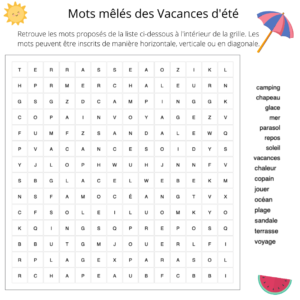 jeux avec des mots du champ lexical de l’été