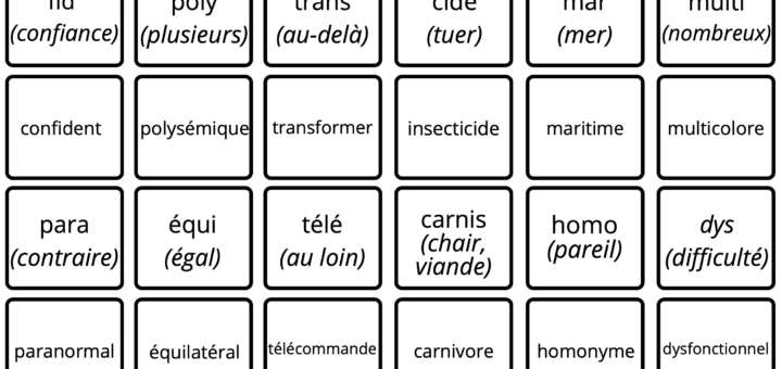 formation mots français latin grec