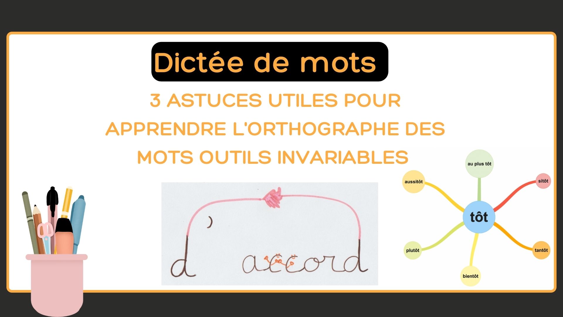 Dictee Orthographe Des Mots Outils Invariables Apprendre R Viser M Moriser