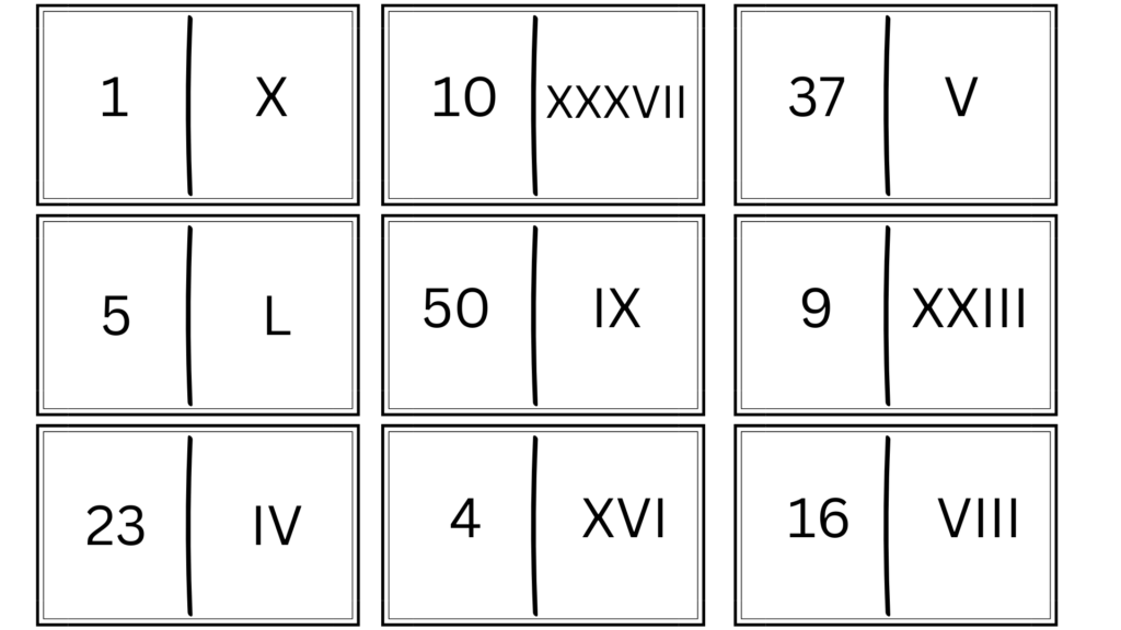 jeu chiffres romains ecole