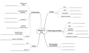 Carte mentale à remplir pour résumer un livre