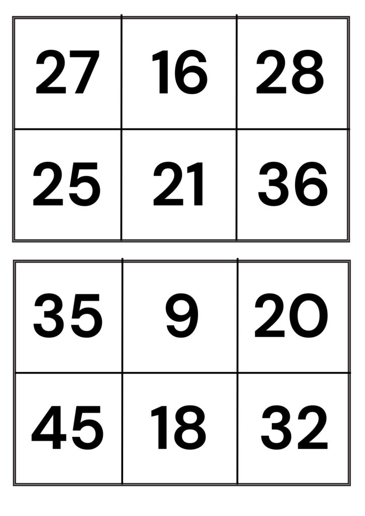 loto des multiplications table 3 à 5