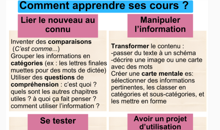 comment travailler efficacement ses cours