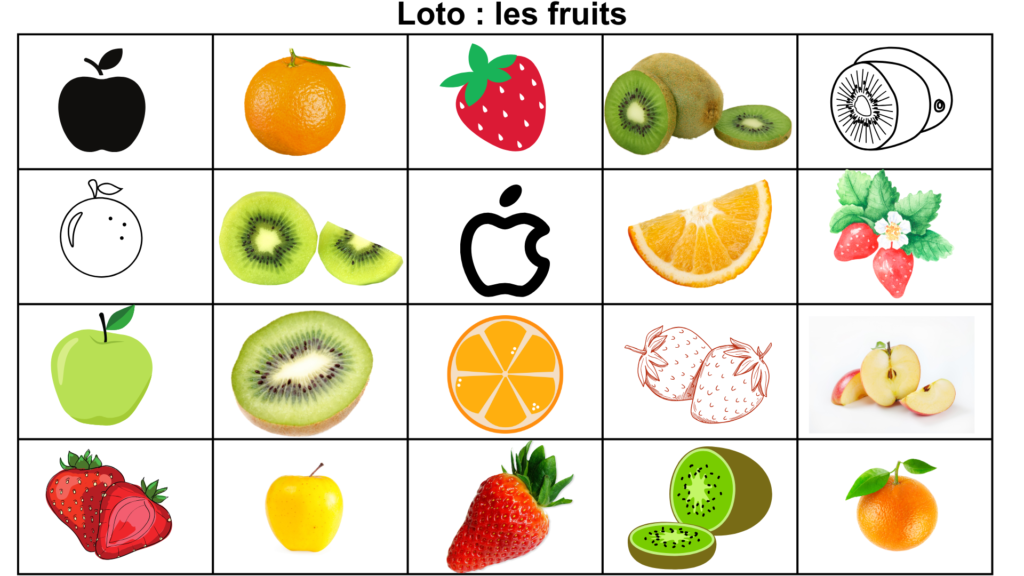 loto images des fruits et légumes
