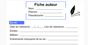 Fiche auteur français au collège