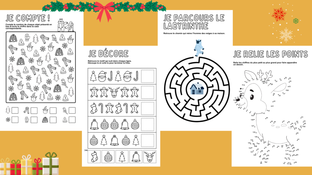 activités autour de Noël pour la maternelle