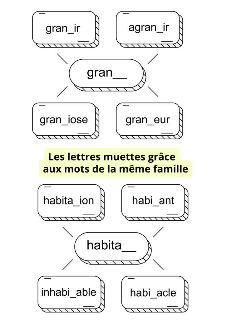 lettres muettes même famille français
