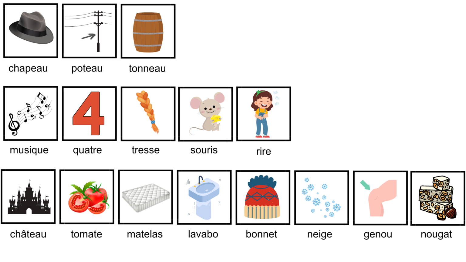 Un Exercice De Phonologie Sur Les Rimes En Fin De Mot (3 Niveaux)