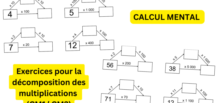 Calcul mental décomposition multiplications