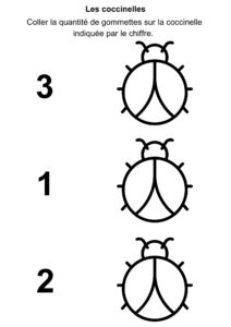 fiches numération 1 à 3 PS