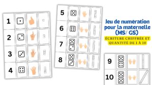 Jeu de numération pour la maternelle (MS GS)