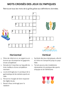 mots croisés Jeux Olympiques enfants
