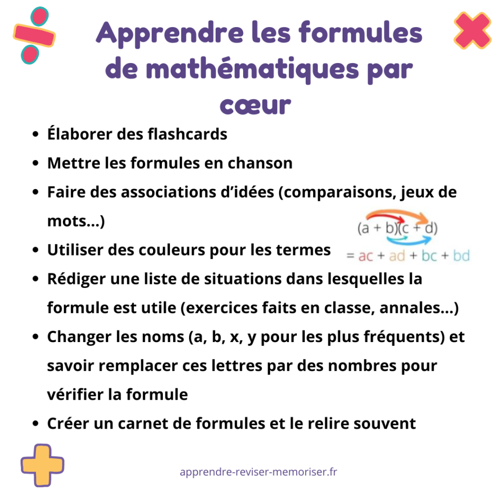 Apprendre les formules de mathématiques par cœur