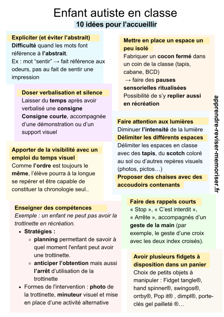 Enfant autiste en classe