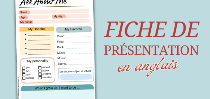 fiche présentation all about me